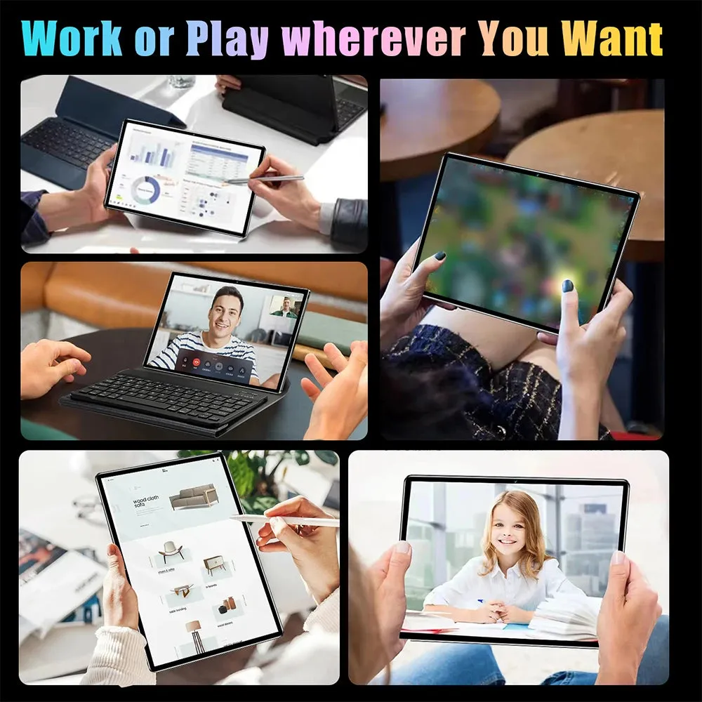 10.1-inch Tablet 1920*1200 IPS Clear Touchscreen Android 13 Tablet 12GB RAM 512GB ROM Memory, 8000mAh BT 13MP 26MP 5G WiFi