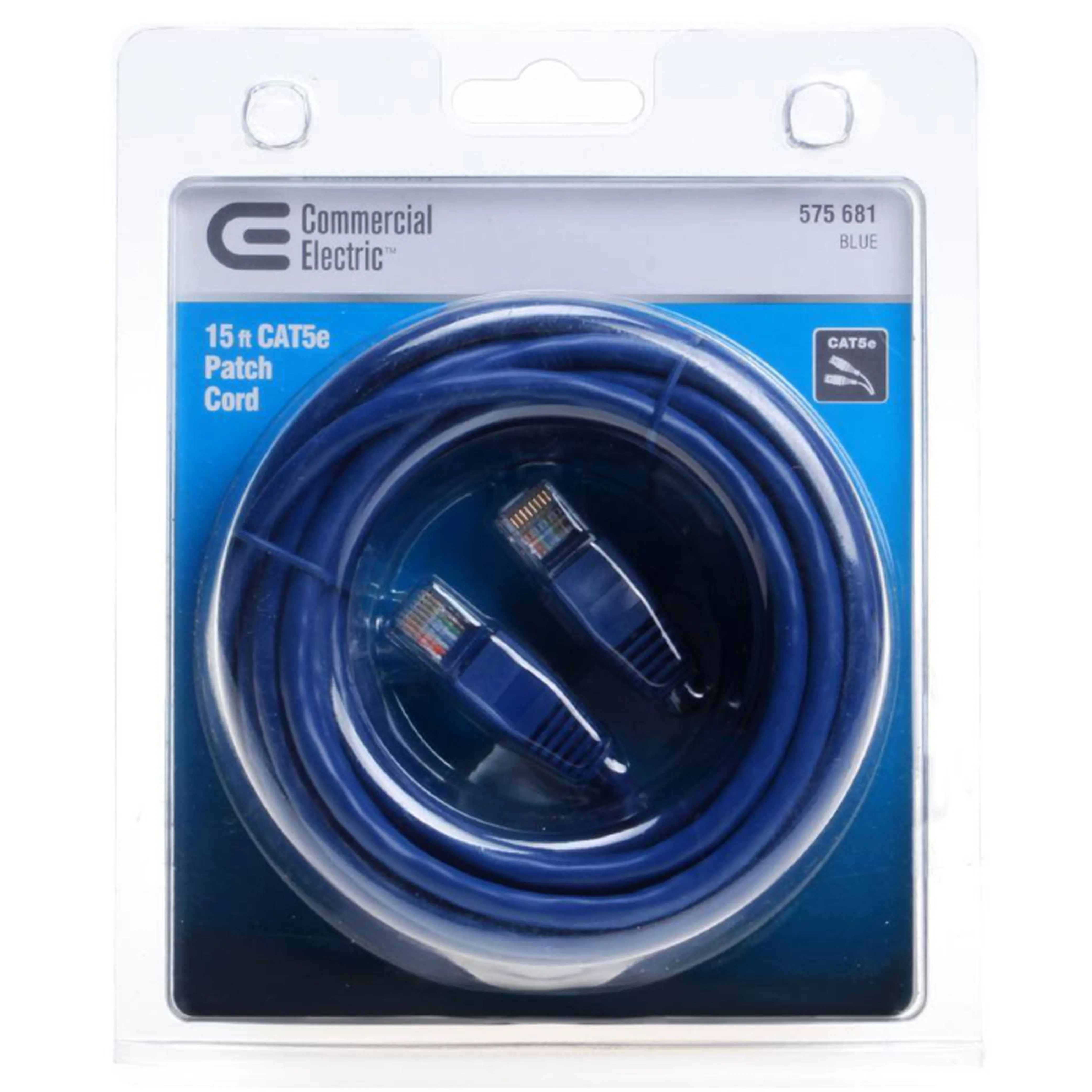 2 Pc 15ft RJ45 Cat5e Patch Cord Cable Ethernet Internet Network LAN Router Blue