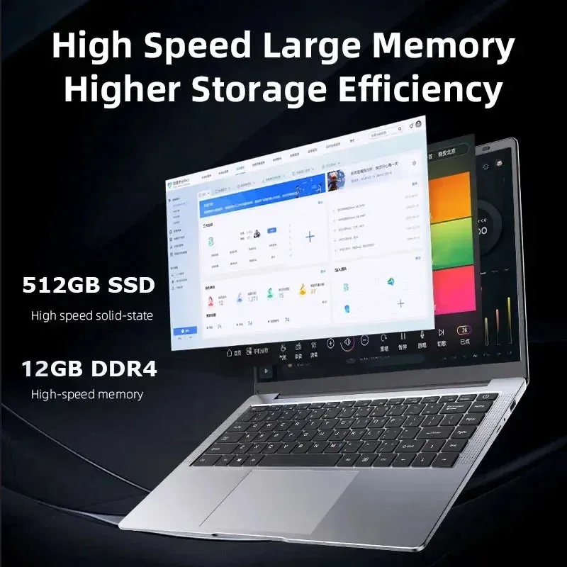 2025 Portable 14.1\" i7 Windows 11 Laptop - 12GB RAM"