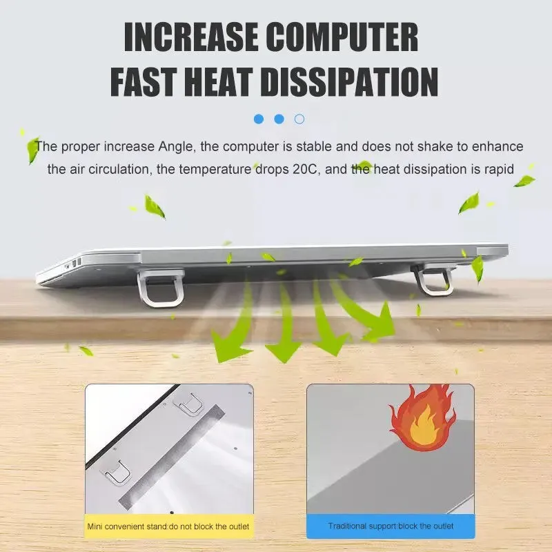 2pcs Laptop Stand for Keyboard Riser Aluminum Portable Stands for Notebook