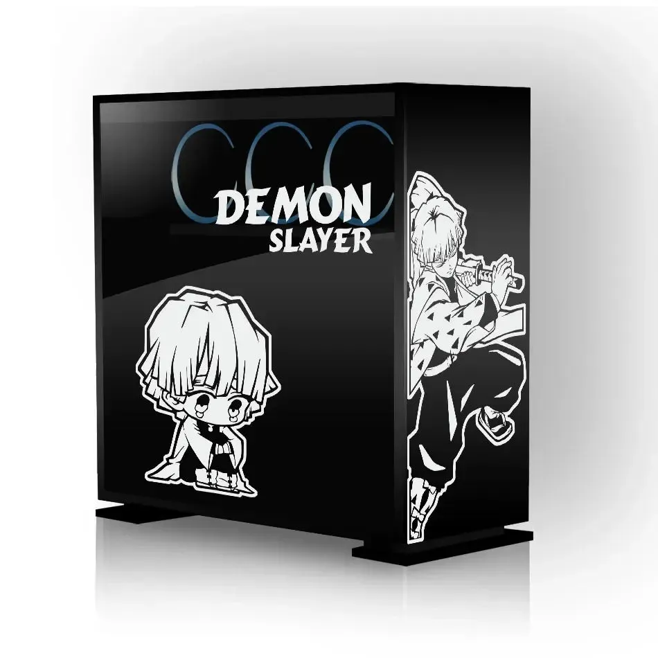 Anime Demon Slayer Stickers for PC Case Stickers for ATX Mid Tower Computer Removable Waterproof Hollow Stickers