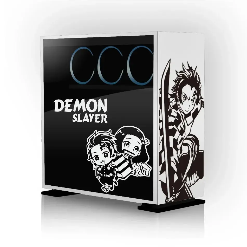 Anime Demon Slayer Stickers for PC Case Stickers for ATX Mid Tower Computer Removable Waterproof Hollow Stickers