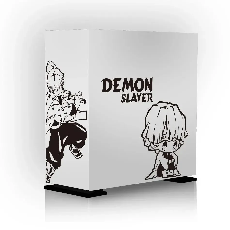 Anime Demon Slayer Stickers for PC Case Stickers for ATX Mid Tower Computer Removable Waterproof Hollow Stickers