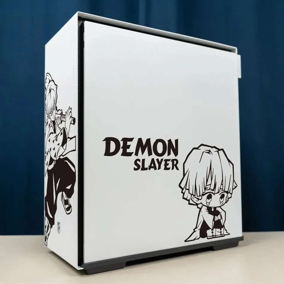Anime Demon Slayer Stickers for PC Case Stickers for ATX Mid Tower Computer Removable Waterproof Hollow Stickers