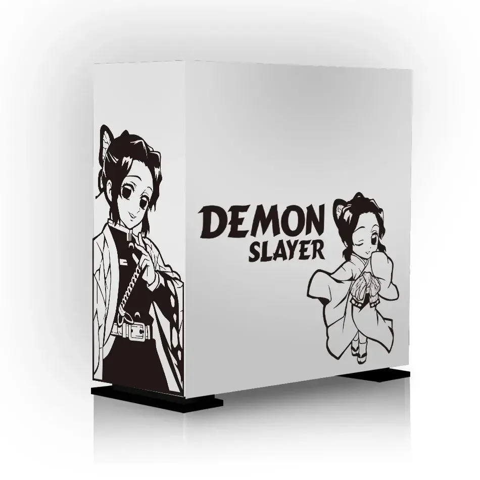 Anime Demon Slayer Stickers for PC Case Stickers for ATX Mid Tower Computer Removable Waterproof Hollow Stickers