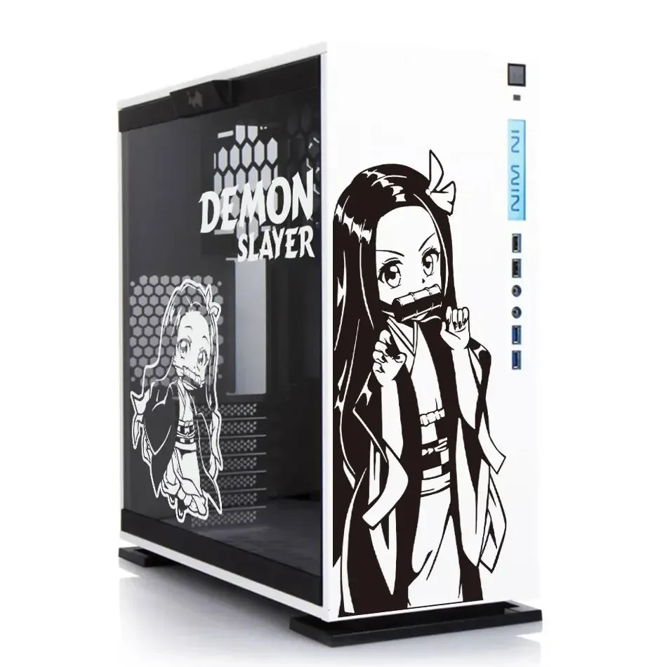 Anime Demon Slayer Stickers for PC Case Stickers for ATX Mid Tower Computer Removable Waterproof Hollow Stickers