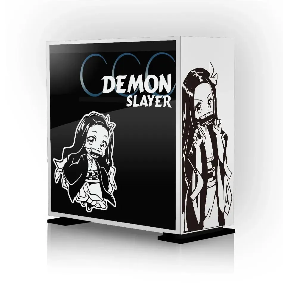 Anime Demon Slayer Stickers for PC Case Stickers for ATX Mid Tower Computer Removable Waterproof Hollow Stickers