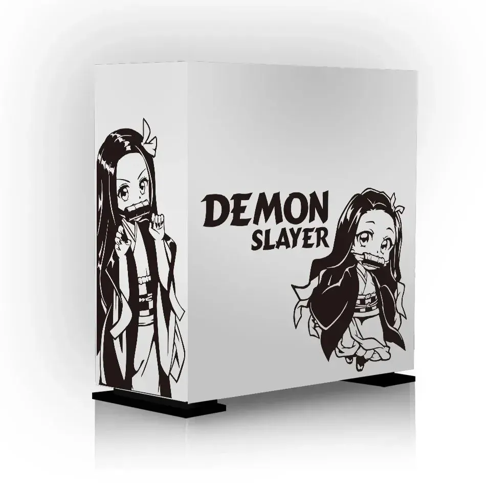Anime Demon Slayer Stickers for PC Case Stickers for ATX Mid Tower Computer Removable Waterproof Hollow Stickers