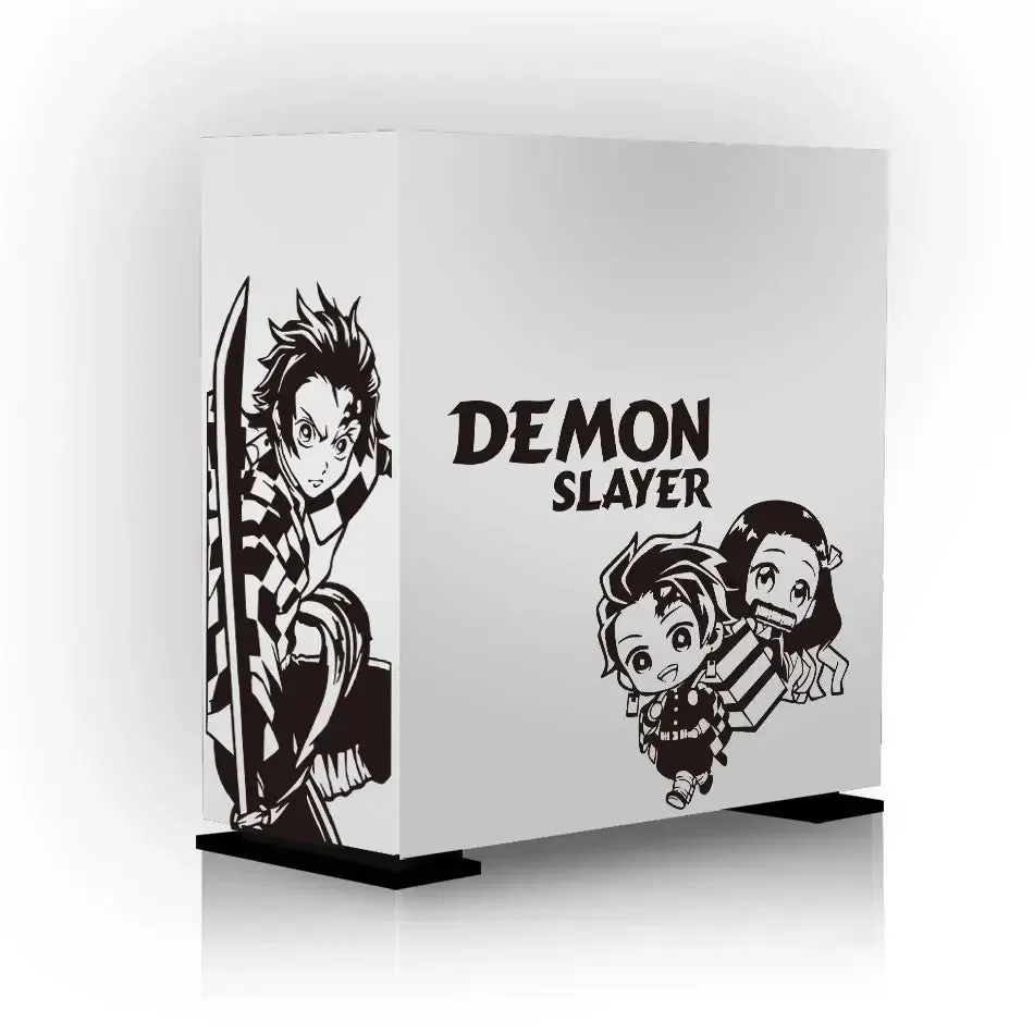 Anime Demon Slayer Stickers for PC Case Stickers for ATX Mid Tower Computer Removable Waterproof Hollow Stickers