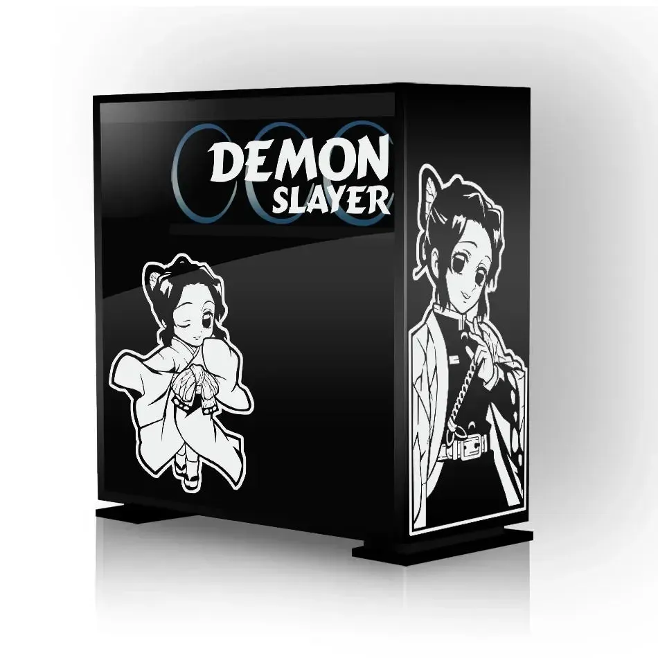 Anime Demon Slayer Stickers for PC Case Stickers for ATX Mid Tower Computer Removable Waterproof Hollow Stickers