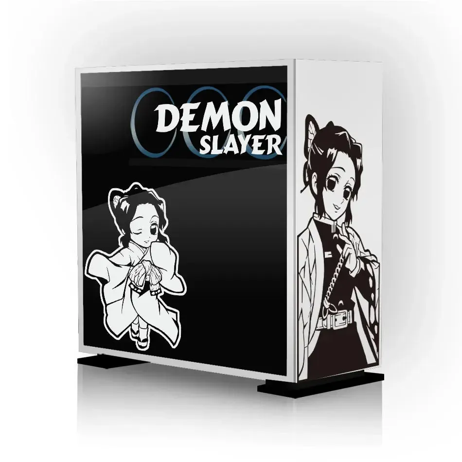 Anime Demon Slayer Stickers for PC Case Stickers for ATX Mid Tower Computer Removable Waterproof Hollow Stickers