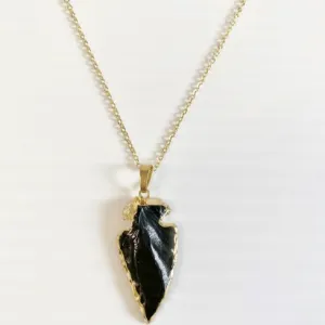 Fashion Accessories - Gold Black Stone Necklace