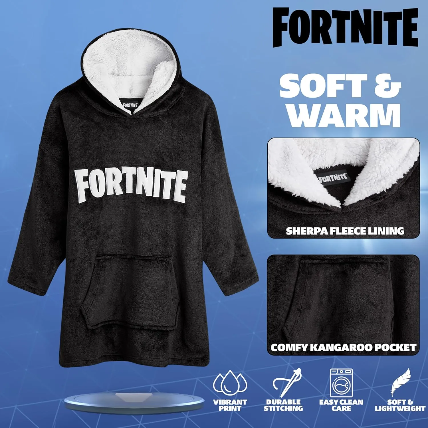 FORTNITE Blanket Hoodie for Boys Teens 14  Wearable Blanket Fleece Extra Long