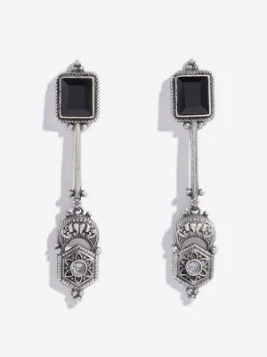Westside Accessories Black Gemstone Dangler Earrings