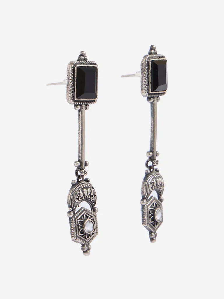 Westside Accessories Black Gemstone Dangler Earrings