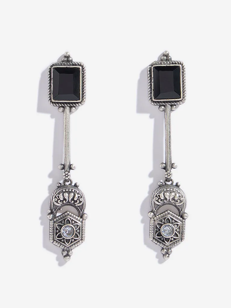 Westside Accessories Black Gemstone Dangler Earrings
