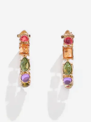 Westside Accessories Multicolour Gemstones Hoops Earrings