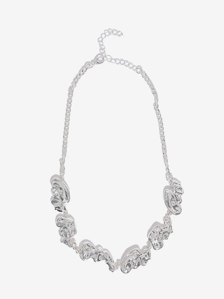 Westside Accessories Silver Molten Statement Necklace